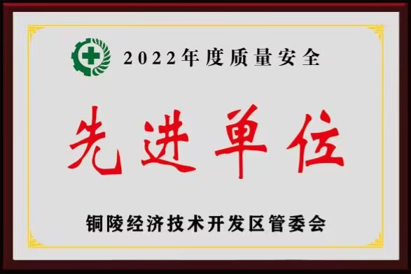 2022年度建筑施工企业“质量管安全先进单位”荣誉称号